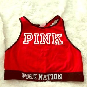 PINK high neck sports tank/bra
